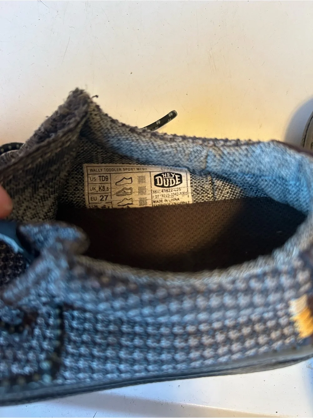 Hey Dude Casual Knit Slip-On Loafers - Charcoal Gray Size 9